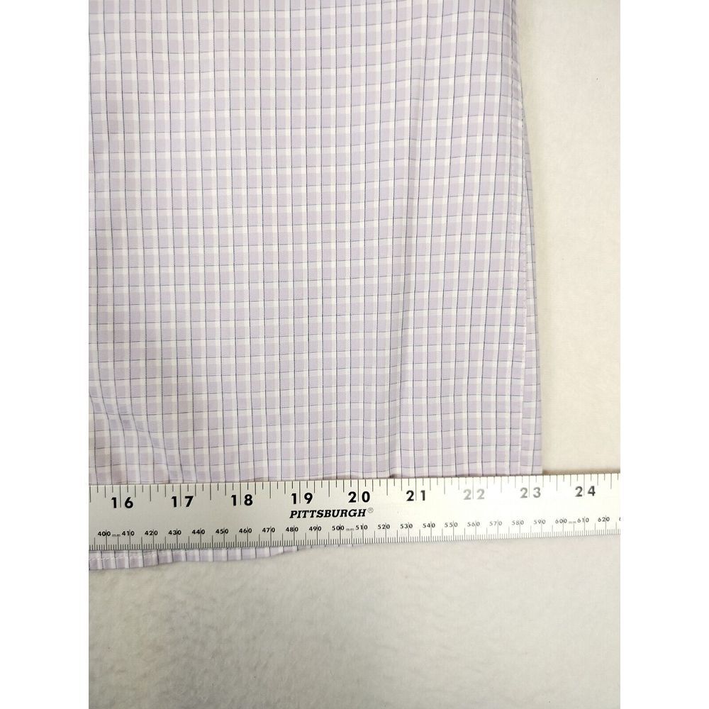 Louis‎ Philippe Shirt Men's Large 42 CMS Purple White Corpcore Workewear Office - Picture 12 of 12